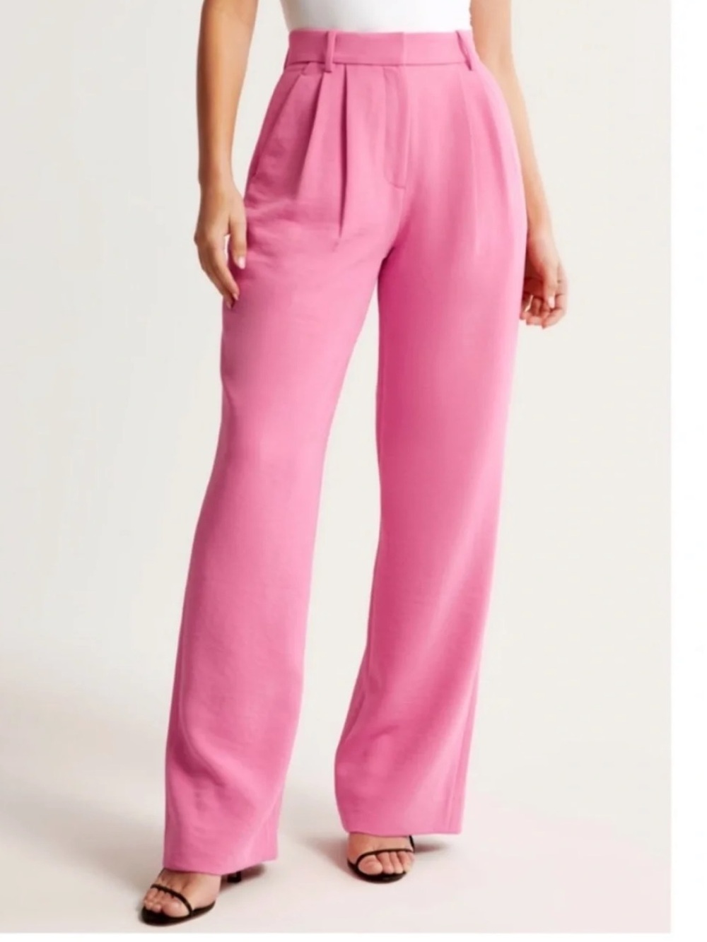 Abercrombie Sloan wide leg trousers pink